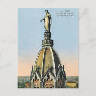 Vintage France, Lyon, Virgin of Fourviere Postcard