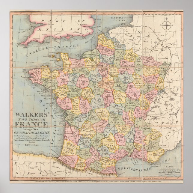 Vintage France Map Poster (Front)