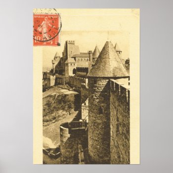Vintage France  Medieval Carcassonne Poster by Franceimages at Zazzle