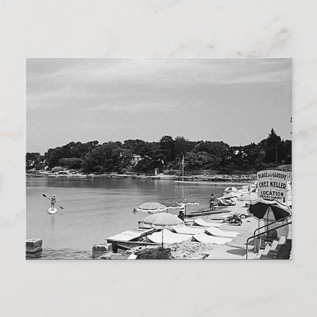 Vintage France Nice Antibes The Garoupe beach Postcard (Front)