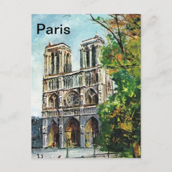 Vintage France  Notre Dame De Paris Postcard by Franceimages at Zazzle