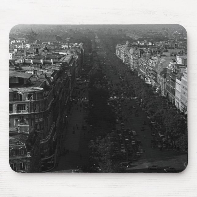 Vintage France Paris champs elysees avenue Mouse Pad (Front)