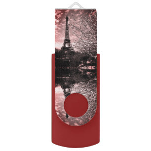 Vintage France Paris Eiffel tower 1970 Flash Drive