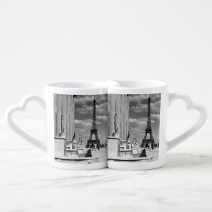 Vintage France Paris Eiffel tower Chaillot palace Coffee Mug Set