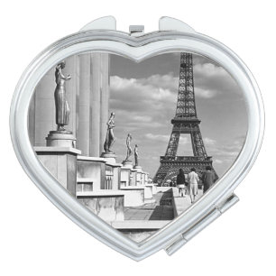 Vintage France Paris Eiffel tower Chaillot palace Compact Mirror