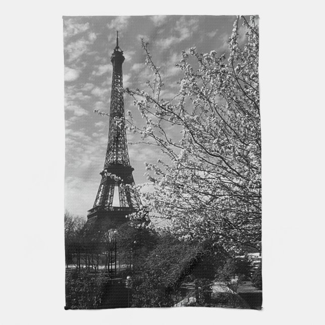 Vintage France Paris Eiffel tower Kitchen Towel (Vertical)