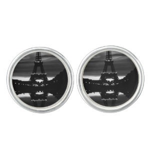 Vintage France Paris Eiffel tower reflection 1970 Cufflinks