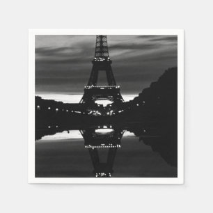 Vintage France Paris Eiffel tower reflection 1970 Paper Napkins