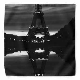 Vintage France Paris Eiffel tower reflection Bandana