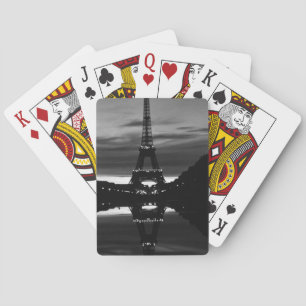 Vintage France Paris Eiffel tower reflection Poker Cards