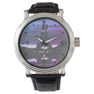 Vintage France Paris Eiffel tower reflection Watch
