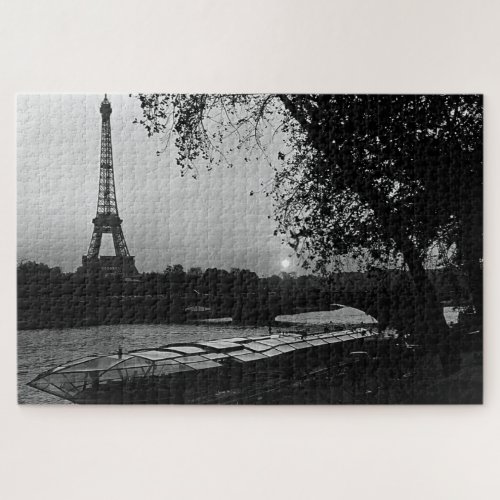 Vintage France Paris Eiffel tower sunset Jigsaw Puzzle