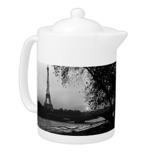 Vintage France Paris Eiffel tower sunset Teapot