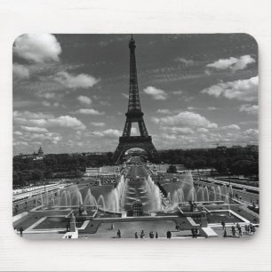 Vintage France Paris Fontains Tower Eiffel Mouse Pad
