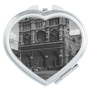 Vintage France Paris Notre Dame Cathedral Compact Mirror