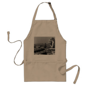 Vintage France Paris Notre Dame Cathedral thinker Adult Apron