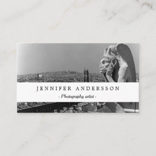 Vintage France Paris Notre Dame Cathedral thinker Business Card