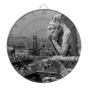Vintage France Paris Notre Dame Cathedral thinker Dart Board