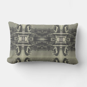 Vintage France Paris Notre Dame Cathedral thinker  Lumbar Pillow