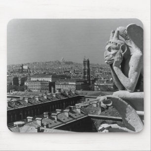 Vintage France Paris Notre Dame Cathedral thinker Mouse Pad