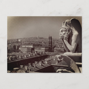 Vintage France Paris Notre Dame Cathedral thinker Postcard