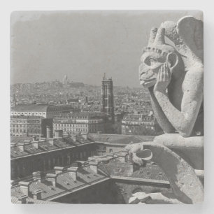 Vintage France Paris Notre Dame Cathedral thinker Stone Coaster