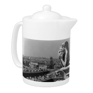 Vintage France Paris Notre Dame Cathedral thinker Teapot