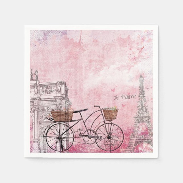 Vintage France Paris Paper Napkins (Front)