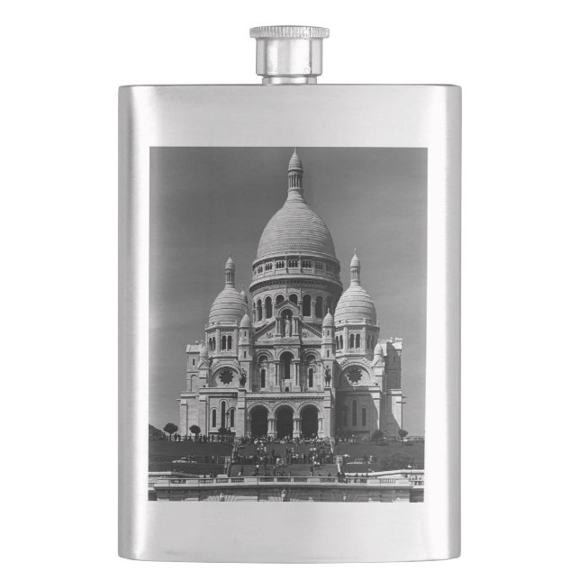 Vintage France Paris Sacre Coeur Basilica Flask (Front)
