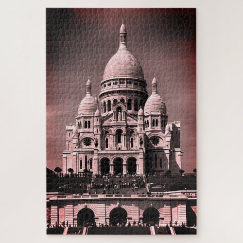 Vintage France Paris Sacre Coeur Basilica Jigsaw Puzzle