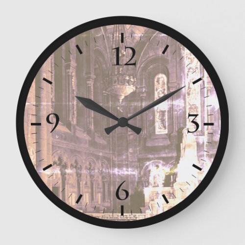 Vintage France Paris sacre Coeur virgin chapel Wat Large Clock