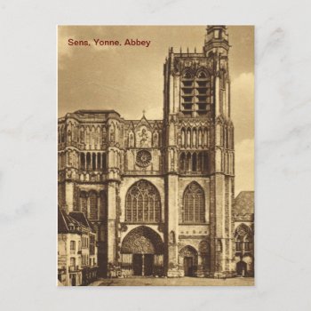 Vintage  France  Sens  Abbey Postcard by Franceimages at Zazzle