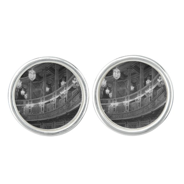 Vintage France Versailles palace opera house Mouse Cufflinks (Front)