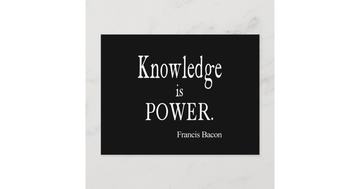 Vintage Francis Bacon Knowledge is Power Quote Postcard | Zazzle