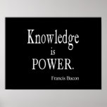Vintage Francis Bacon Knowledge Is Power Quote Poster at Zazzle