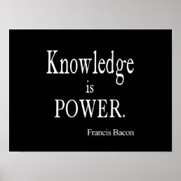 Vintage Francis Bacon Knowledge is Power Quote Poster