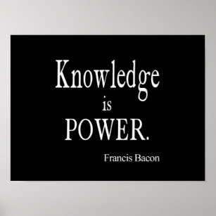 Vintage Francis Bacon Knowledge is Power Quote Poster