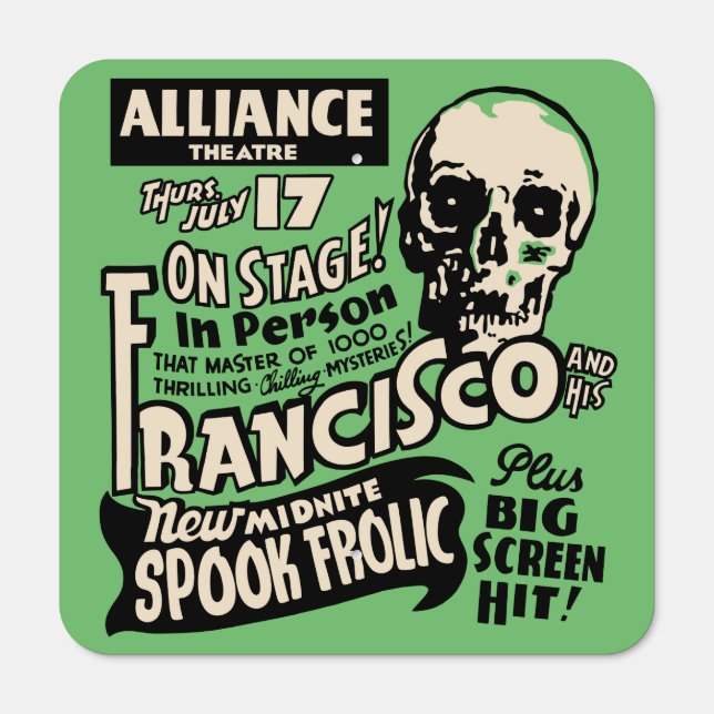 Vintage Francisco Spook Show Poster Metal Sign (Front)