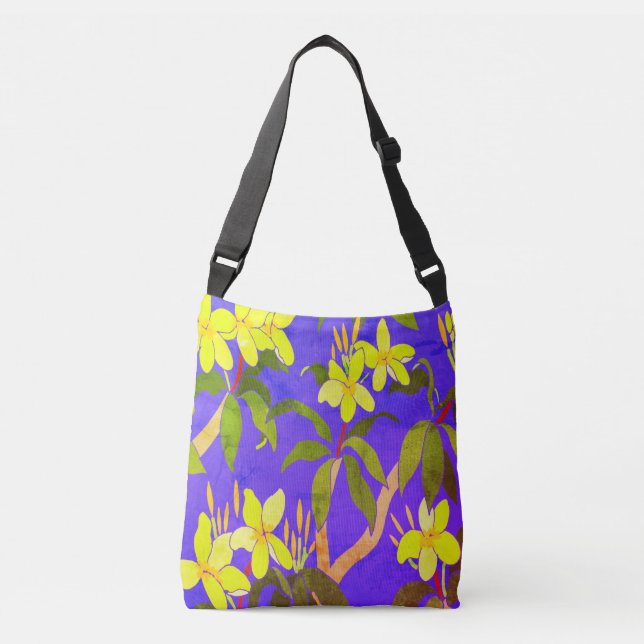 Vintage Frangipani Crossbody Bag (Front)