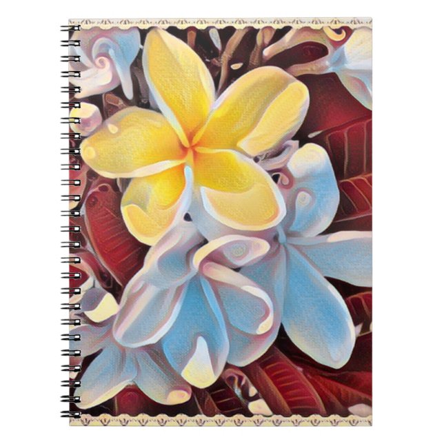 Vintage Frangipani Tree Pop Art,  Notebook (Front)