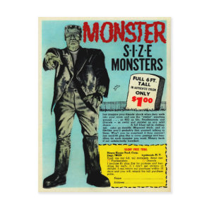 Vintage Frankenstein Mail Order Advertisement Postcard