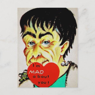 Vintage Frankenstein Valentine Postcard