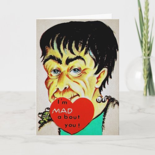 Vintage Frankenstein Valentines Day Card