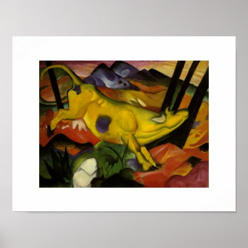 Vintage Franz Marc The Yellow Cow Poster