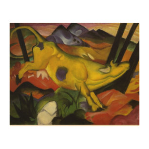 Vintage Franz Marc The Yellow Cow Wood Wall Art