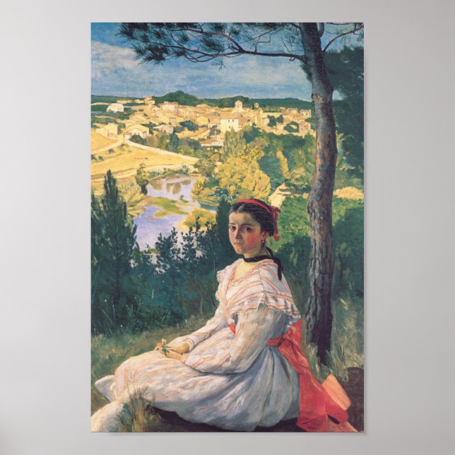 Vintage Frederic Bazille View of the Village Poster (Front)