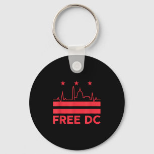 Vintage Free Dc Washington Retro Protect Home Rule Keychain