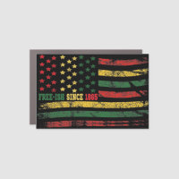 Vintage Free-ish Since 1865 Juneteenth Flag Car Magnet