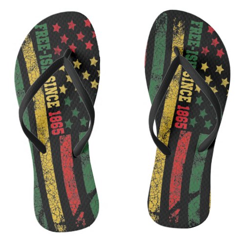 Vintage Free_ish Since 1865 Juneteenth Flag Flip Flops