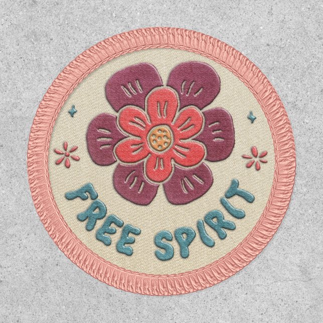 Vintage Free Spirit Floral 1960s and 1970s Patch (Front)